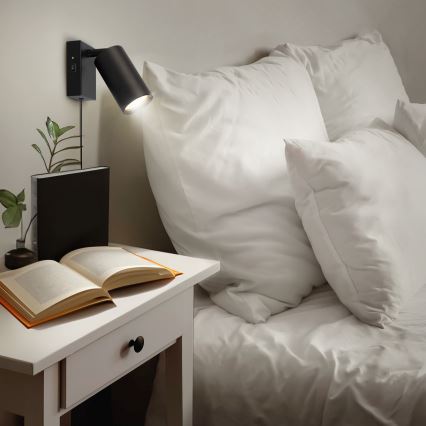 Nástenné svietidlo CELE 1xGU10/30W/230V čierne