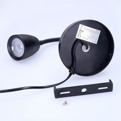 LED Stmievateľná nástenná lampička LED/4W/230V čierna