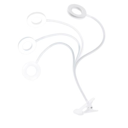 LED Stlmiteľná stolová lampa s klipom LED/8W/230V 3000/4000/5000K biela