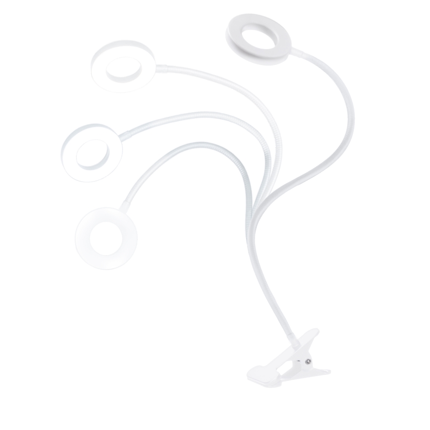 LED Stlmiteľná stolová lampa s klipom LED/8W/230V 3000/4000/5000K biela