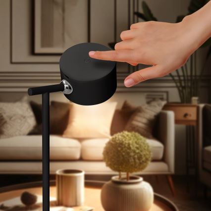 LED Stmievateľná dotyková nabíjacia lampa 3v1 LED/4W/2000 mAh 3000/4000/6500K čierna