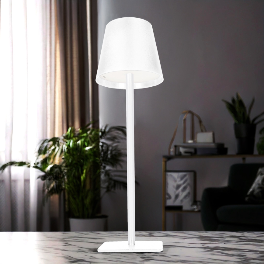 Stmievaná dobíjateľná dotyková stolná lampa LUCCA LED/3,7V 3000/4000/6500K 2000 mAh biela