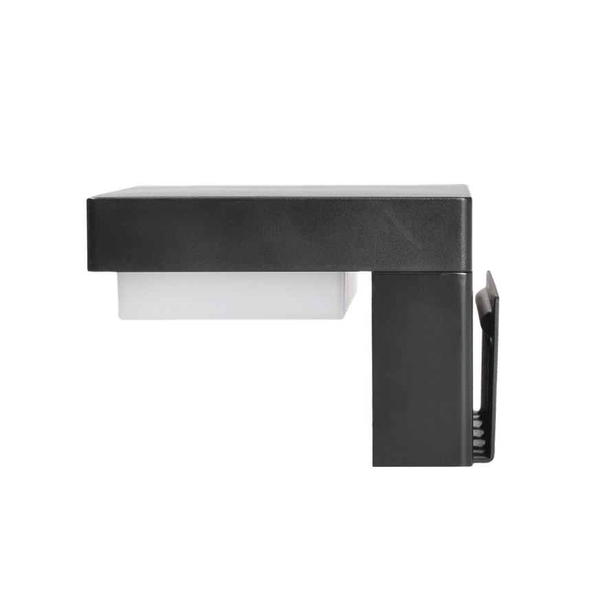 LED Solárne nástenné svietidlo so senzorom pohybu a súmraku PALERMO LED/5W/2000 mAh IP54 čierna