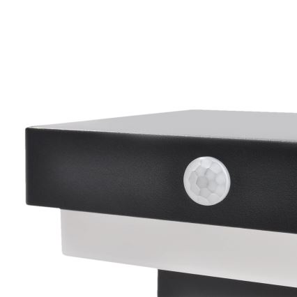 LED Solárne nástenné svietidlo so senzorom pohybu a súmraku PALERMO LED/5W/2000 mAh IP54 čierna