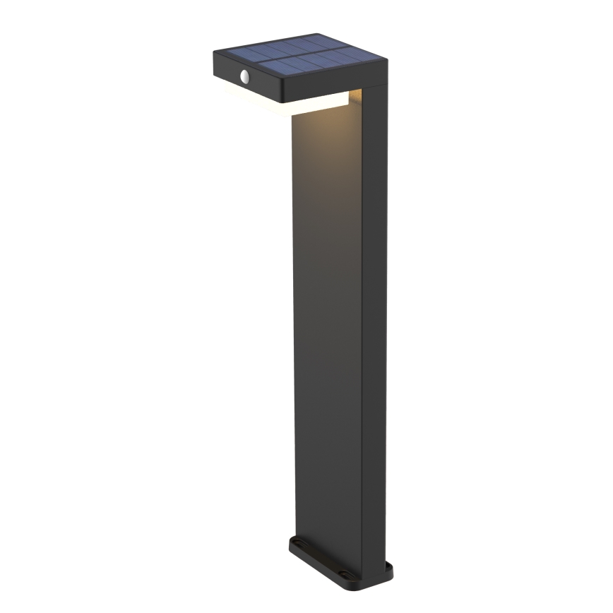 LED Solárna lampa so senzorom pohybu a súmraku PALERMO LED/5W/2000 mAh IP54 čierna