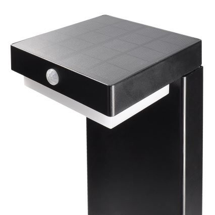 LED Solárna lampa so senzorom pohybu a súmraku PALERMO LED/5W/2000 mAh IP54 čierna