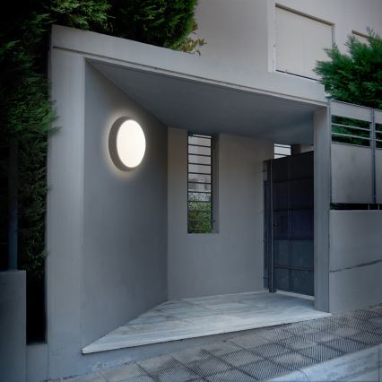 LED Vonkajšie nástenné svietidlo LED/13W/230V 4000K IP54 šedá guľatý