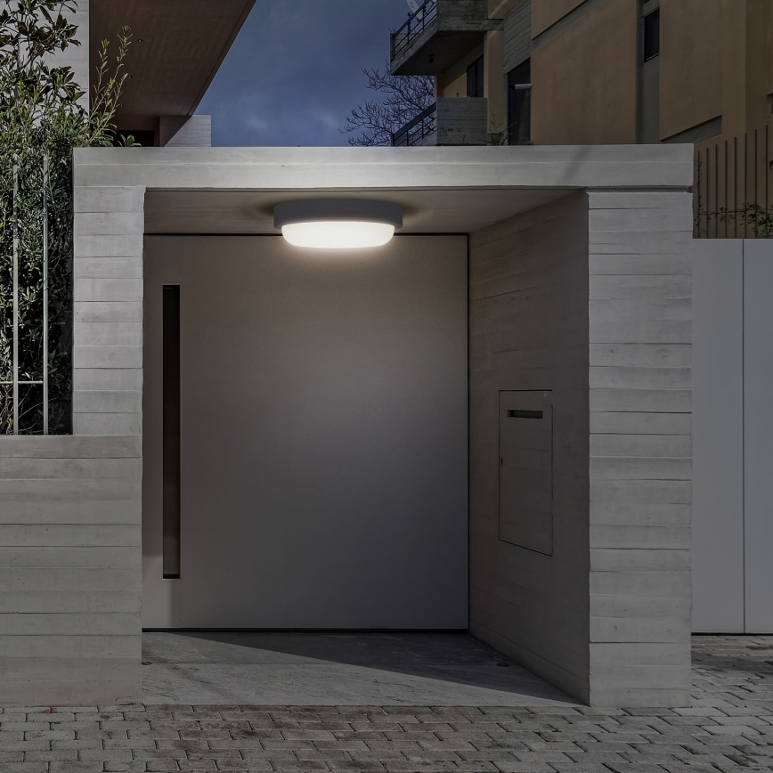 LED Vonkajšie nástenné svietidlo LED/13W/230V 4000K IP54 šedá guľatý