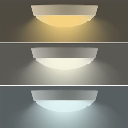 Vonkajšie nástenné LED svietidlo so senzorom 2 v 1 — 20 W, 230 V, nastaviteľná teplota 3000/4000/6500 K, IP65, priemer 22 cm