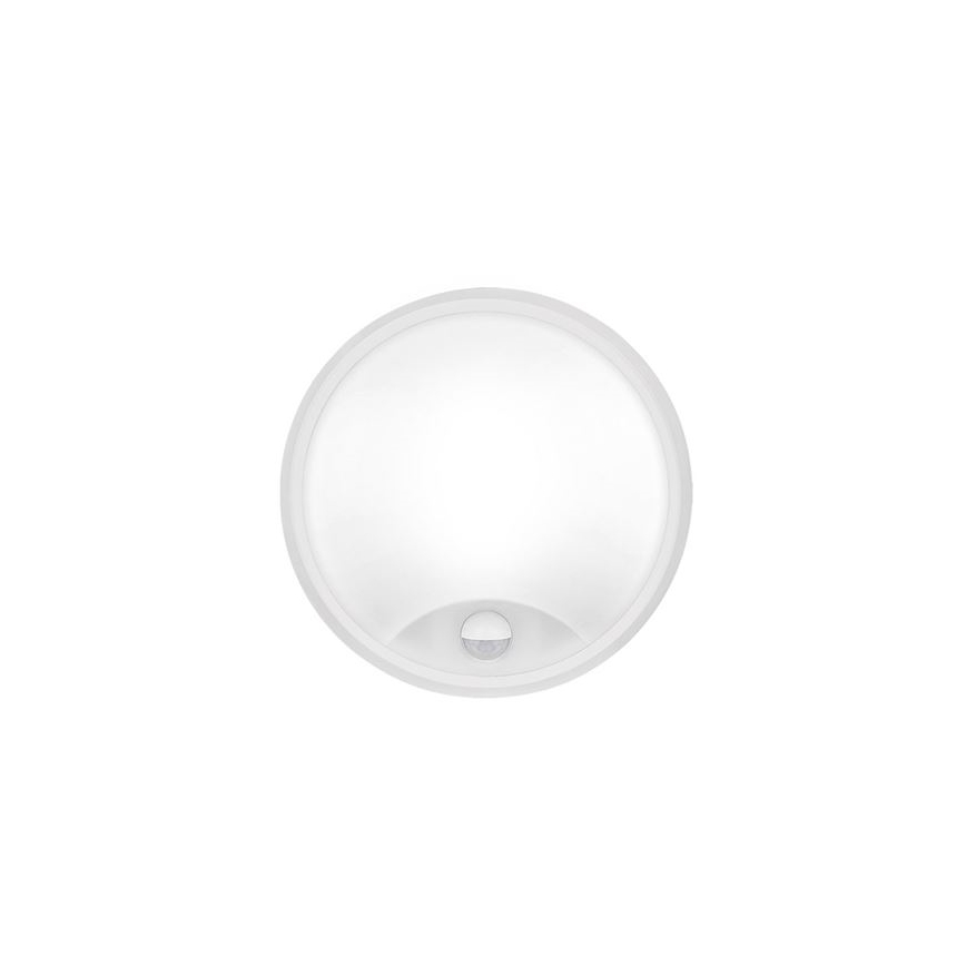 Vonkajšie nástenné LED svietidlo so senzorom 2 v 1 — 20 W, 230 V, nastaviteľná teplota 3000/4000/6500 K, IP65, priemer 22 cm