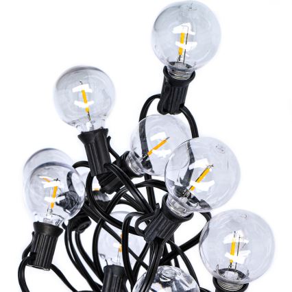 LED vonkajšia dekoratívna svetelná reťaz GIRLANDA 25xE12 20m IP44 teplá biela