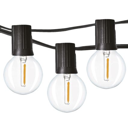 LED vonkajšia dekoratívna svetelná reťaz GIRLANDA 25xE12 20m IP44 teplá biela