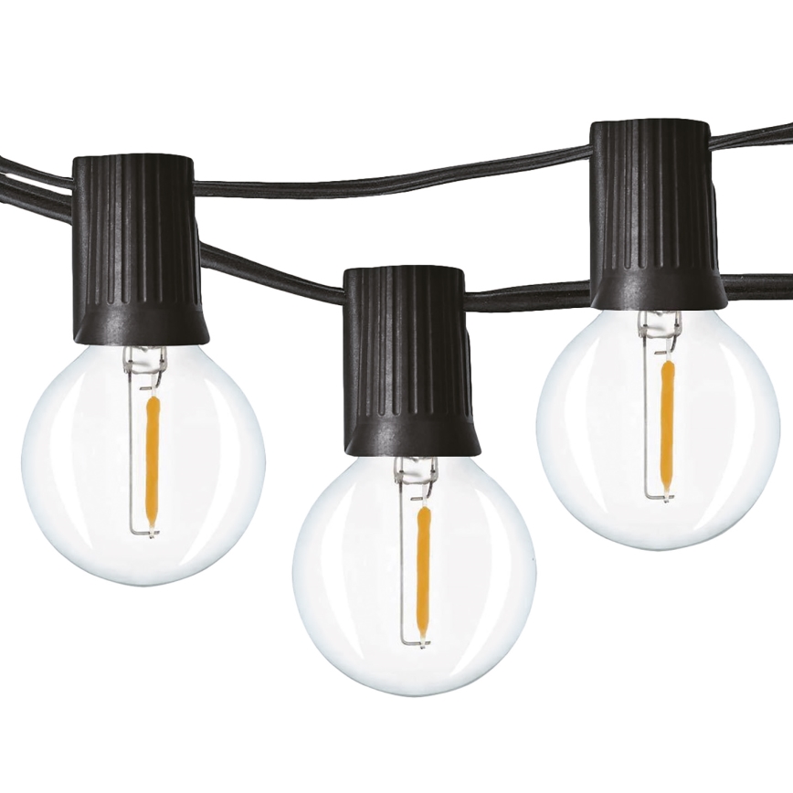 LED vonkajšia dekoratívna svetelná reťaz GIRLANDA 25xE12 20m IP44 teplá biela