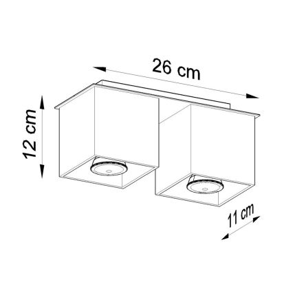 Bodové svietidlo QUAD 2 2xGU10/40W/230V čierna