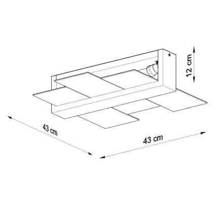 Stropné svietidlo FENIKS 2 2xE27/60W/230V breza/buk