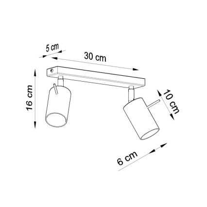 Bodové svietidlo RING 2 2xGU10/10W/230V čierna