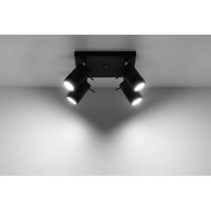 Bodové svietidlo RING 4 4xGU10/10W/230V čierna