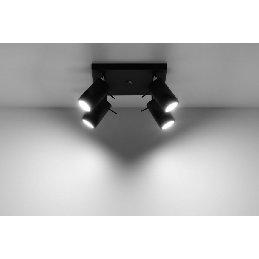 Bodové svietidlo RING 4 4xGU10/10W/230V čierna