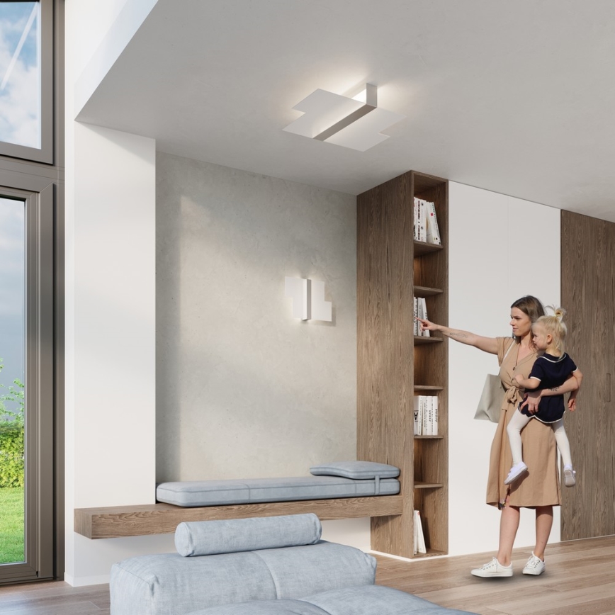 Stropné svietidlo MASSIMO 2xE27/60W/230V biela/lesklý chróm