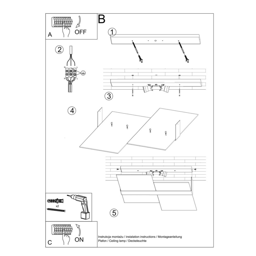 Stropné svietidlo MASSIMO 2xE27/60W/230V biela/lesklý chróm