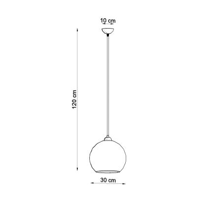 Závesný luster na lanku BALL 1xE27/15W/230V pr. 30 cm priehľadné sklo/lesklý chróm