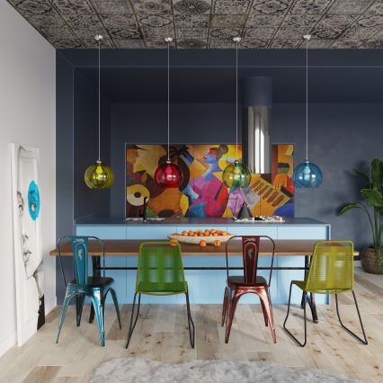 Závesné svietidlo BALL 1xE27/15W/230V, priemer 30 cm, biela