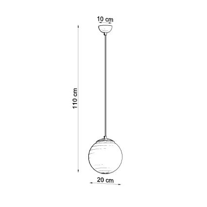 Luster na lanku UGO 1xE27/15W/230V pr. 20 cm biely/lesklý chróm