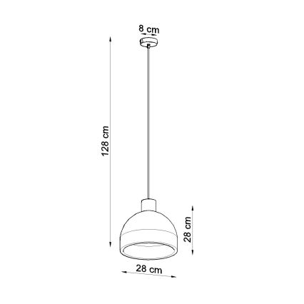 Luster na lanku DAMASO 1xE27/60W/230V betón