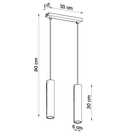 Luster na lanku LAGOS 2 2xGU10/10W/230V biela