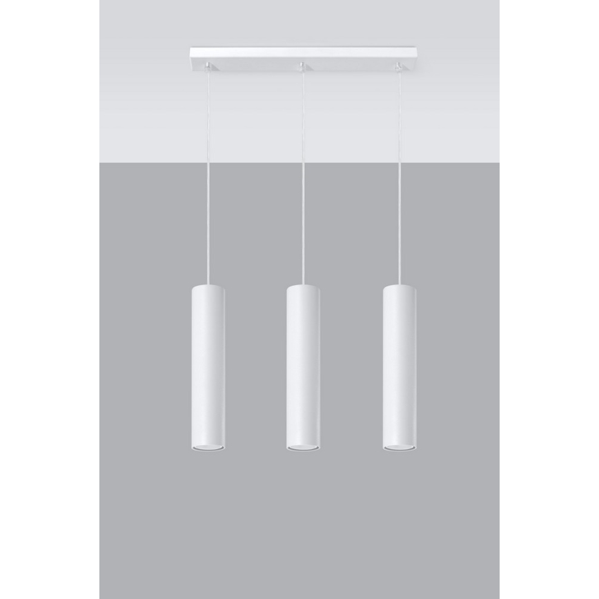 Luster na lanku LAGOS 3 3xGU10/10W/230V biela