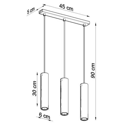 Luster na lanku LAGOS 3 3xGU10/10W/230V biela