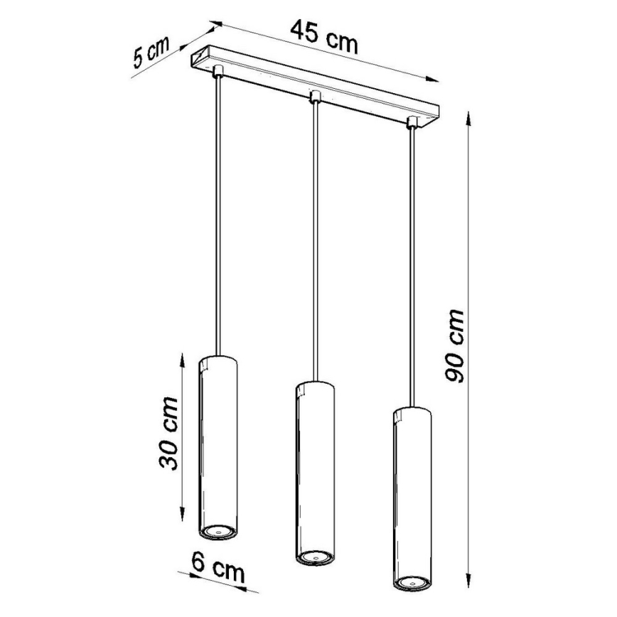 Luster na lanku LAGOS 3 3xGU10/10W/230V biela