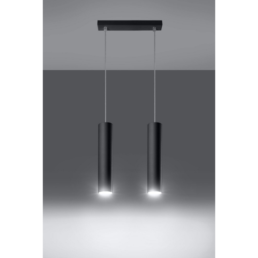 Luster na lanku LAGOS 2 2xGU10/10W/230V čierna