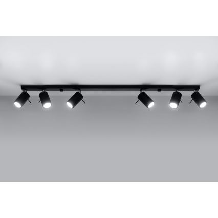 Bodové svietidlo RING 6L 6xGU10/10W/230V čierna