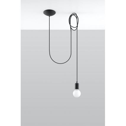 Luster na lanku EDISON 1 1xE27/60W/230V pavúk čierna