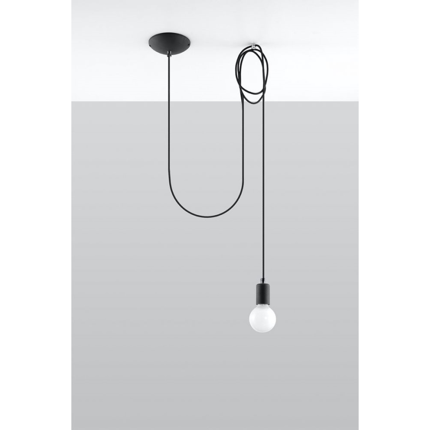 Luster na lanku EDISON 1 1xE27/60W/230V pavúk čierna