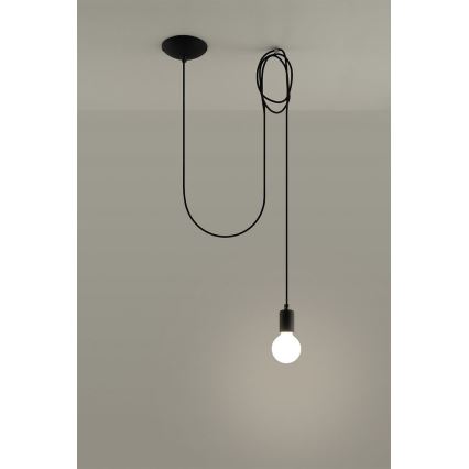 Luster na lanku EDISON 1 1xE27/60W/230V pavúk čierna