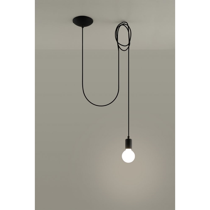 Luster na lanku EDISON 1 1xE27/60W/230V pavúk čierna