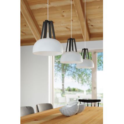Luster na lanku CASCO 1xE27/60W/230V pr. 30 cm breza/buk
