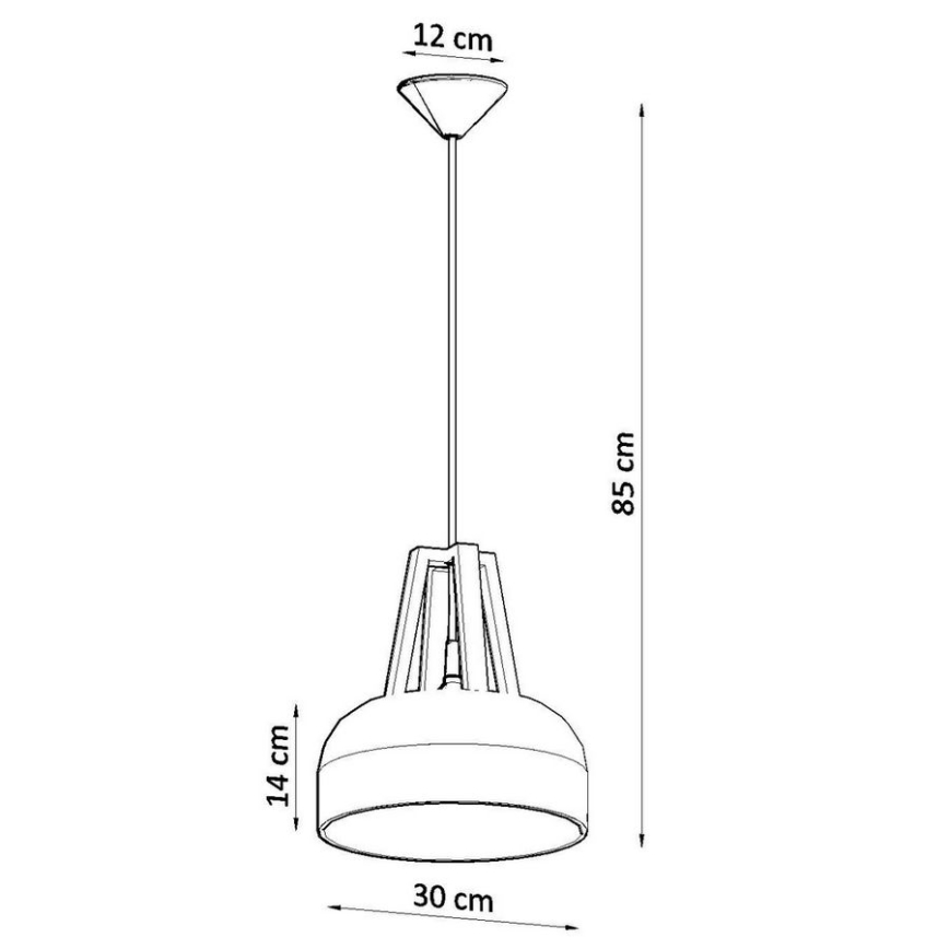 Luster na lanku CASCO 1xE27/60W/230V pr. 30 cm breza/buk