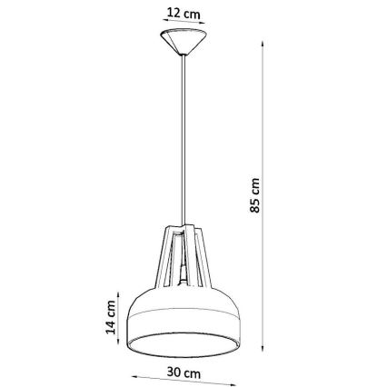 Luster na lanku CASCO 1xE27/60W/230V pr. 30 cm breza