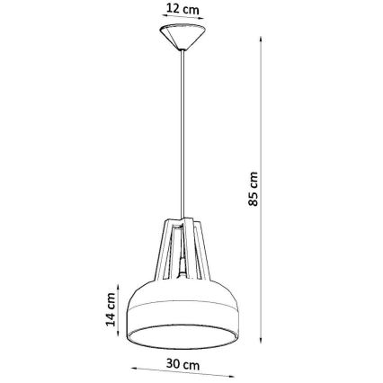 Luster na lanku CASCO 1xE27/60W/230V pr. 30 cm breza