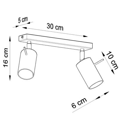 Stropné bodové svietidlo RING 2xGU10/10W/230V