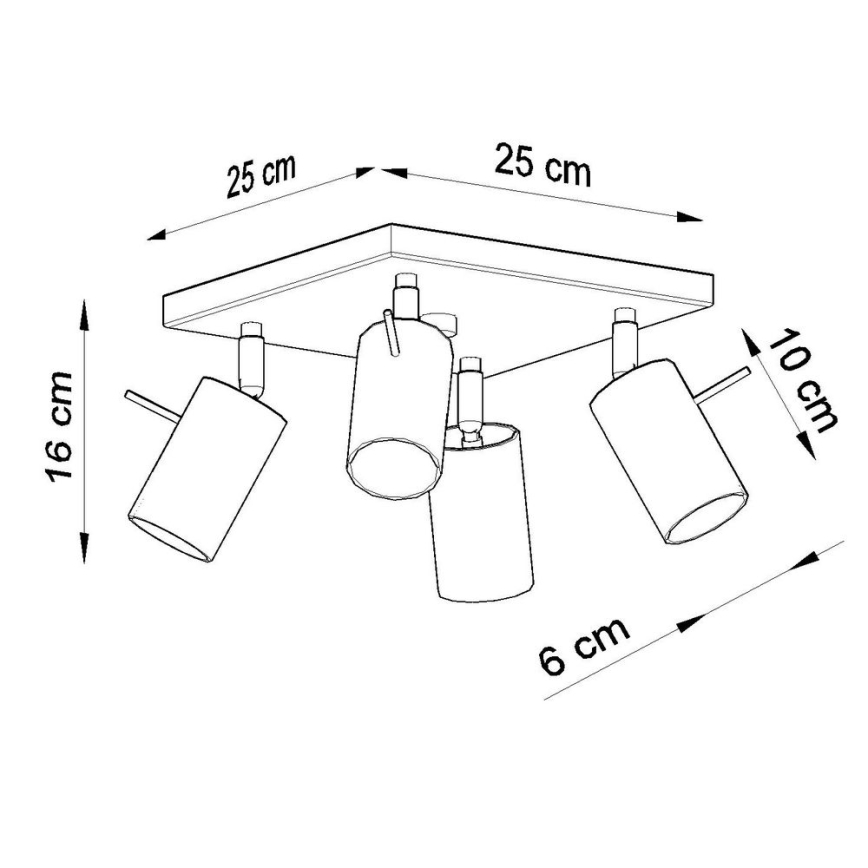 Stropné bodové svietidlo RING 4xGU10/10W/230V