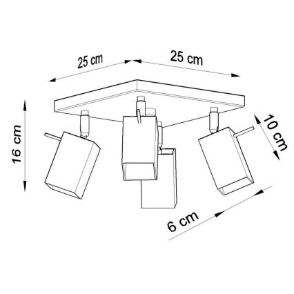 Bodové svietidlo MERIDA 4xGU10/40W/230V šedá