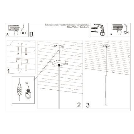 Luster na lanku PASTELO 1xG9/8W/230V biela