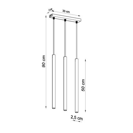 Luster na lanku PASTELO 3xG9/8W/230V biela