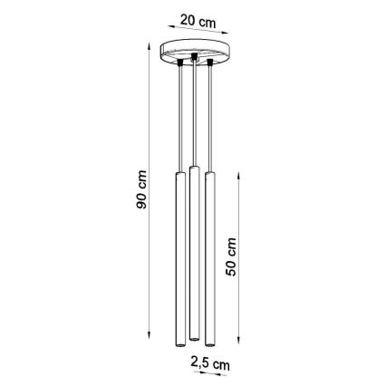 Luster na lanku PASTELO 3xG9/8W/230V biela