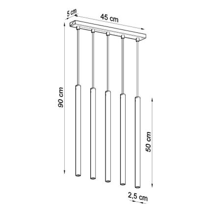 Luster na lanku PASTELO 5xG9/8W/230V biela