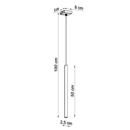 Luster na lanku PASTELO 1xG9/8W/230V čierna